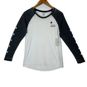 NWT Ripcurl Women's White On Shore Long Sleeve‎ Shirt Small **FLAW**